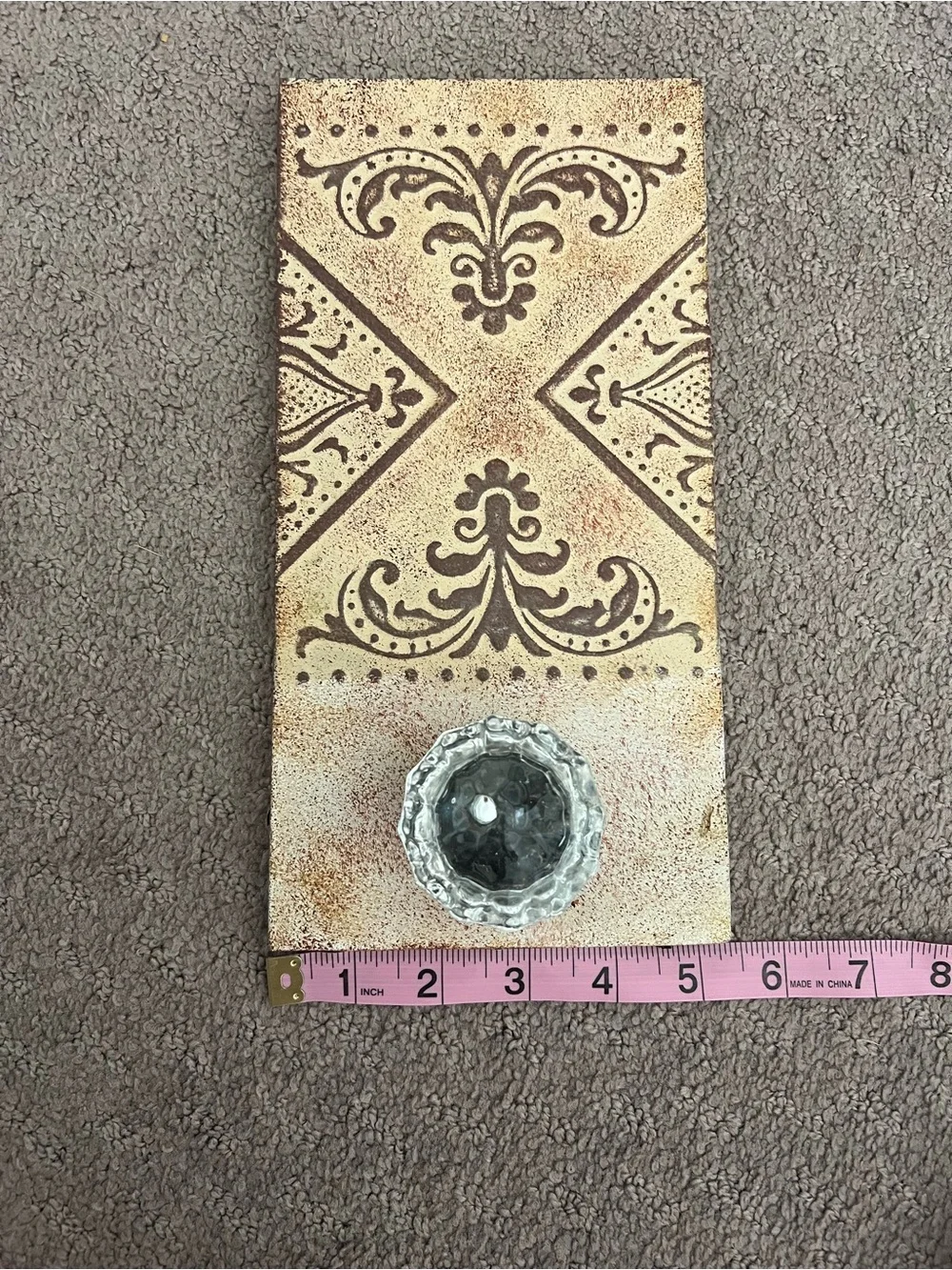 Metal wall hooks with glass like door knob handle